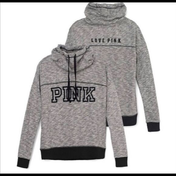 Vs pink Large heathered grey cowl neck pullover & joggers/pants sweatsuit - Picture 3 of 12